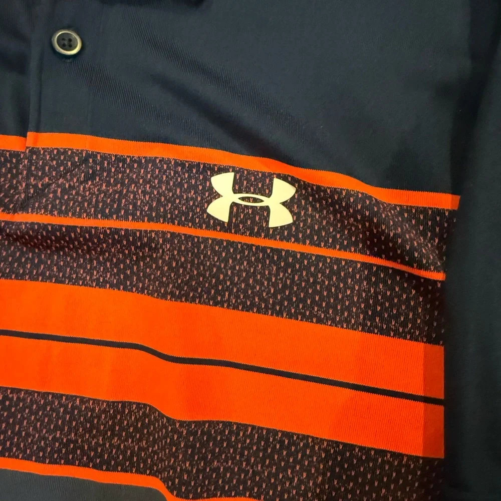 Under Armour Athletic Polo - Two-Tone Blue with Orange Stripes - Picture 5 of 5